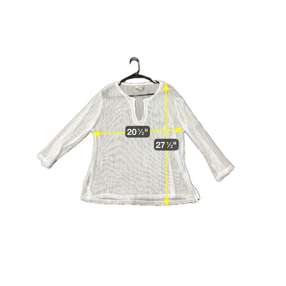 J. Valdi Womens Sheer White Pullover Swim Cover-Up Top Size Medium - Picture 6 of 8